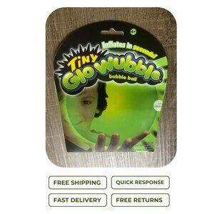 New Tiny GLO Wubble Bubble Ball Go Green Inflates in Seconds Glows in Dark